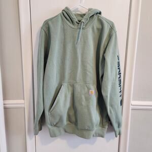 Carhartt Force Hoodie Mens XL Sage Green Sweatshirt Loose Fit Pullover